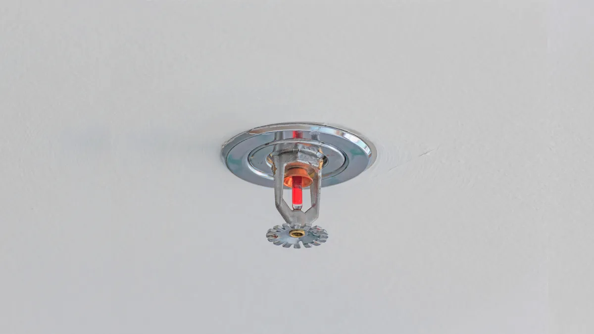 A ceiling-mounted sprinkler head